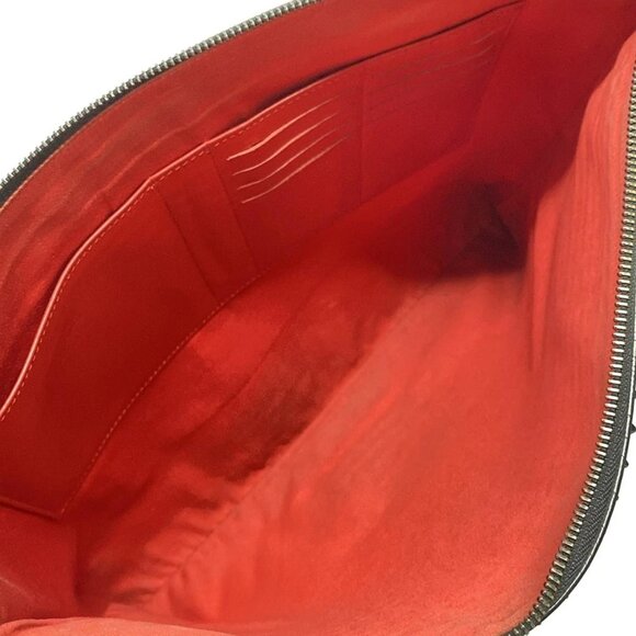 Auth CHRISTIAN LOUBOUTIN Peter Pouch Black Leather Clutch Bag - Picture 15 of 16